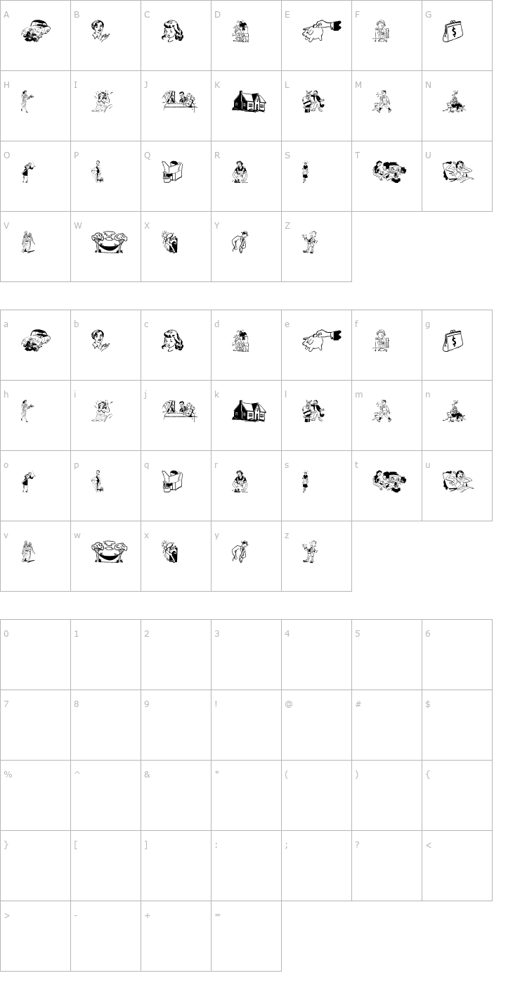 Character Map Cobb Shinn Stock Cuts V Font