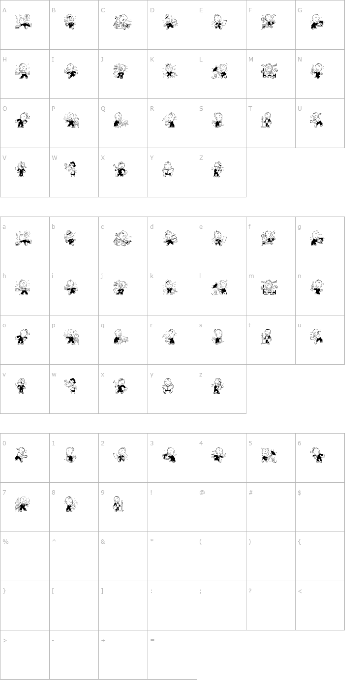 Character Map Cobb Shinn Stock Cuts VIII Font