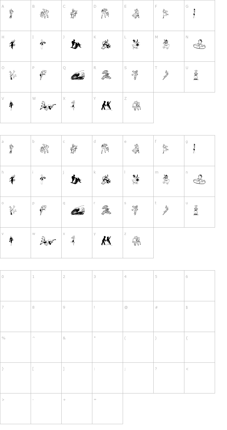 Character Map Cobb Shinn Stock Cuts XI Font