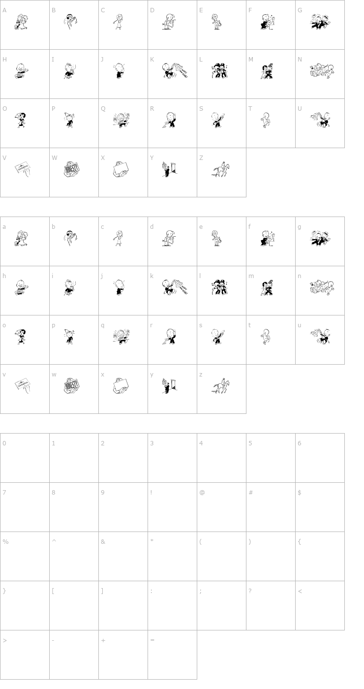 Character Map Cobb Shinn Stock Cuts XII Font