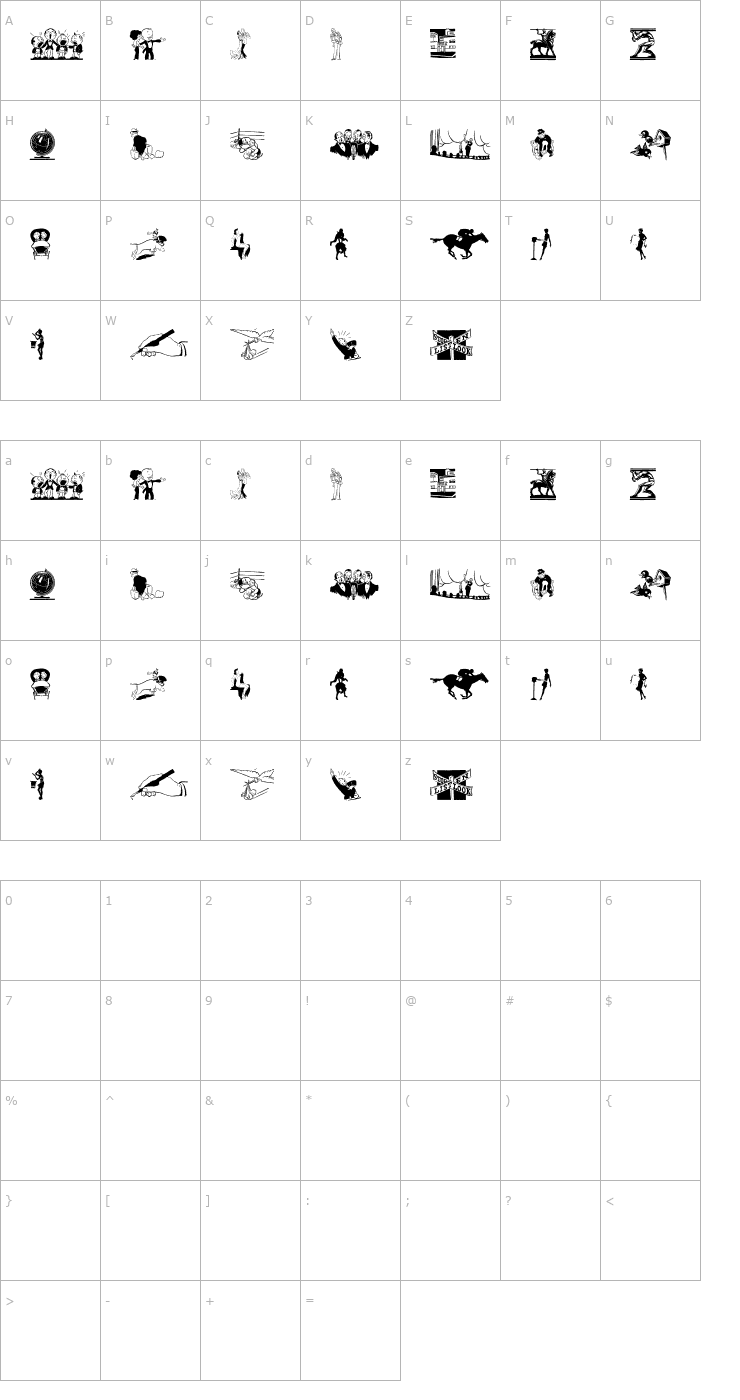 Character Map Cobb Shinn Stock Cuts XIX Font