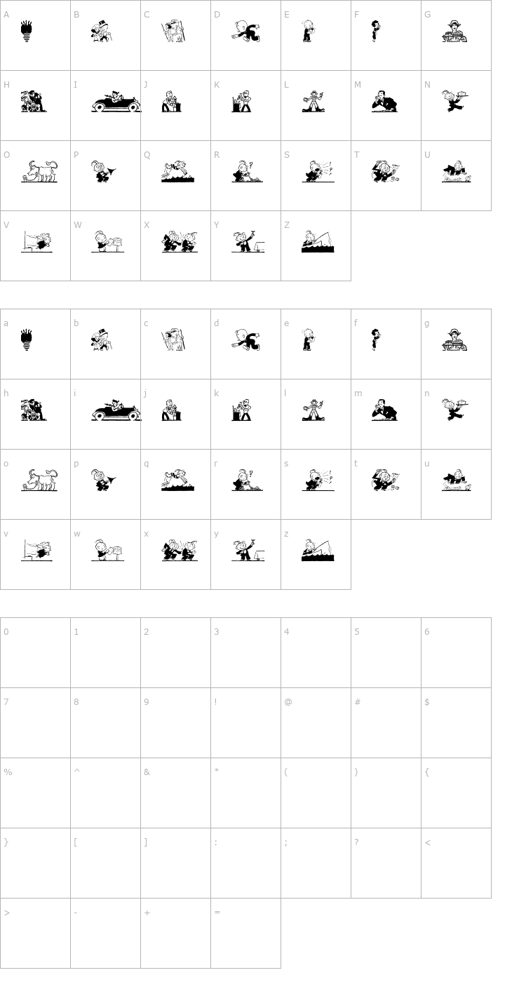 Character Map Cobb Shinn Stock Cuts XVIII Font