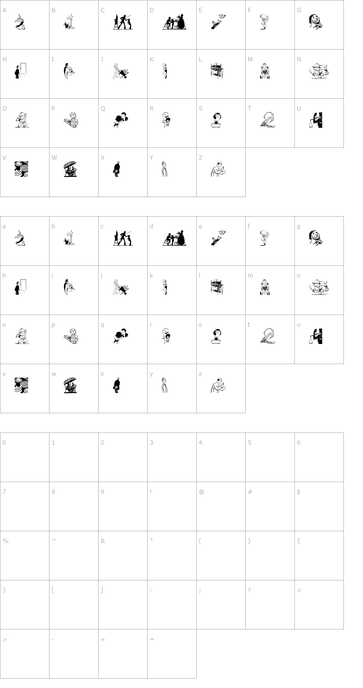 Character Map Cobb Shinn Stock Cuts XX Font