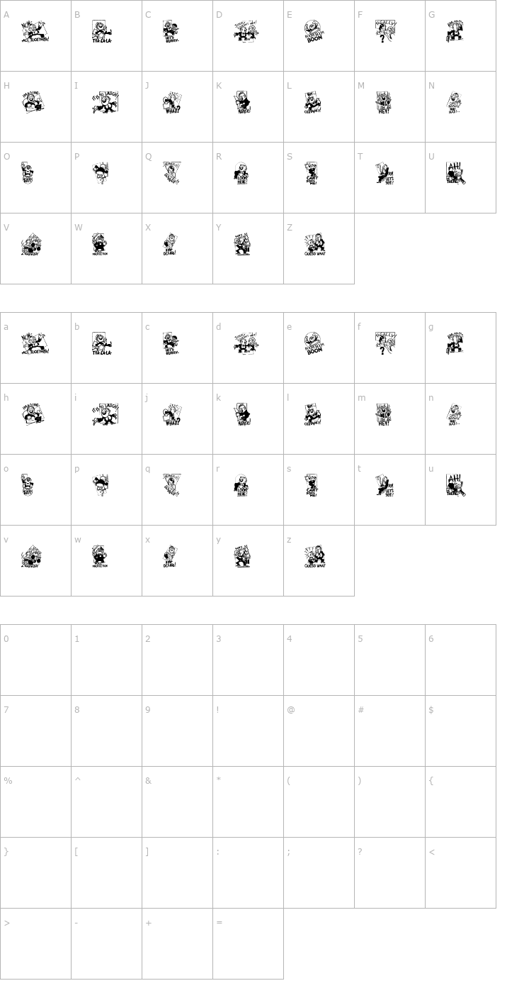 Character Map Cobb Shinn Stock Cuts XXI Font