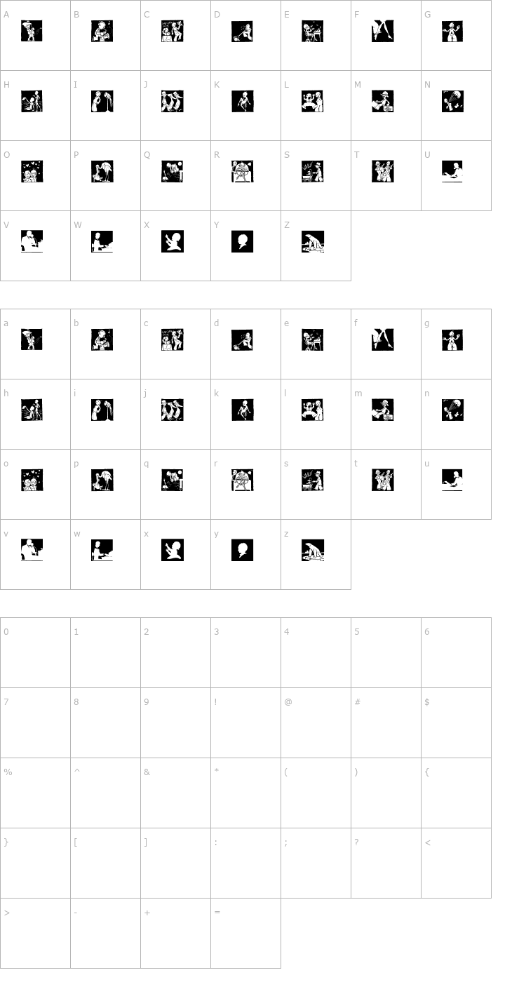 Character Map Cobb Shinn Stock Cuts XXII Font