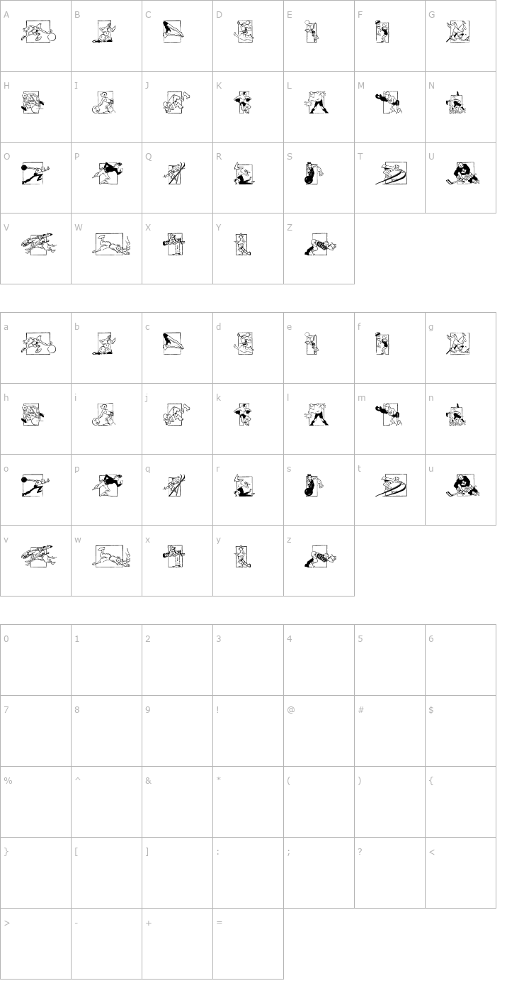Character Map Cobb Shinn Stock Cuts XXIII Font