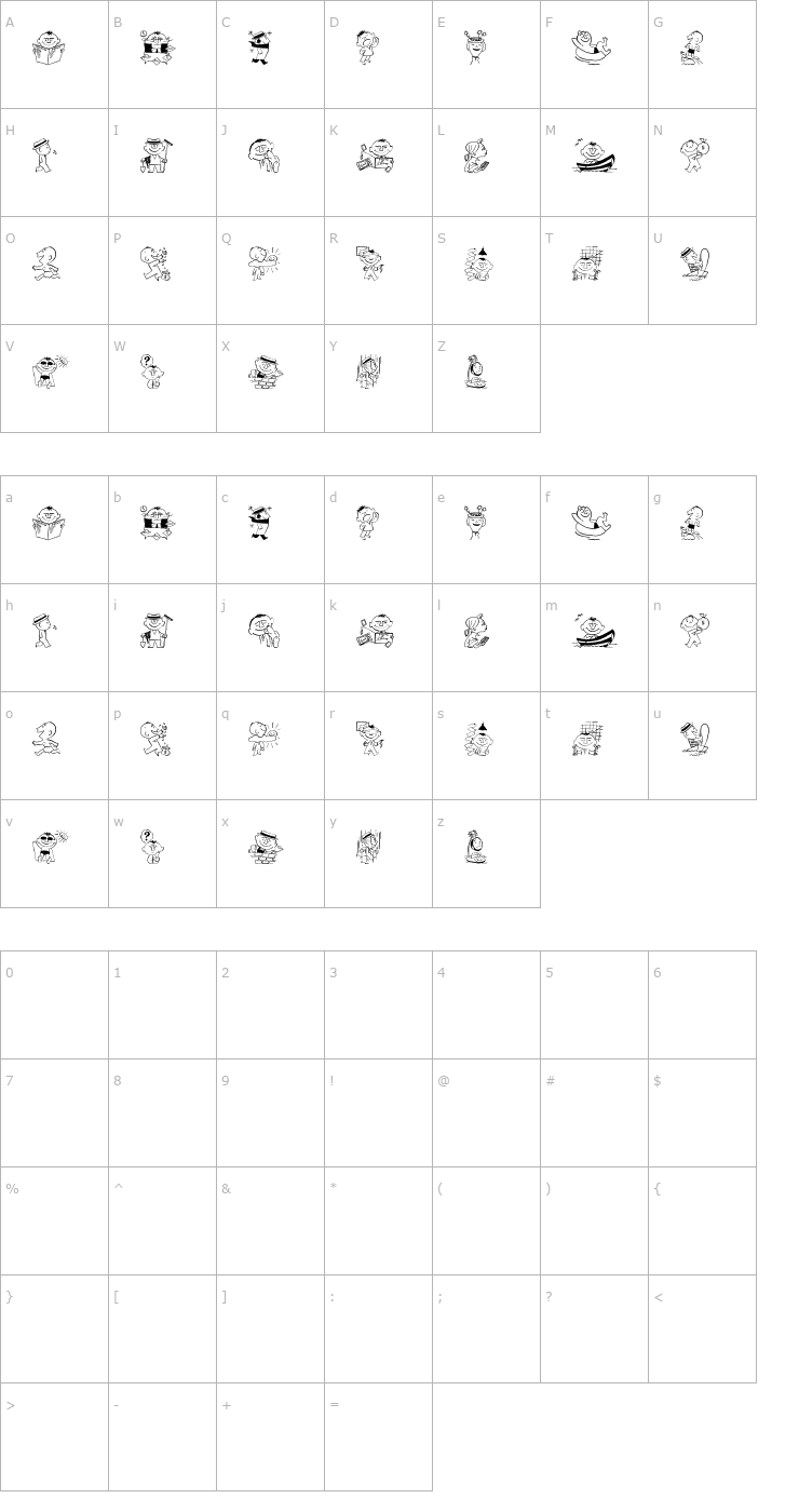 Character Map Cobb Shinn Stock Cuts XXIV Font