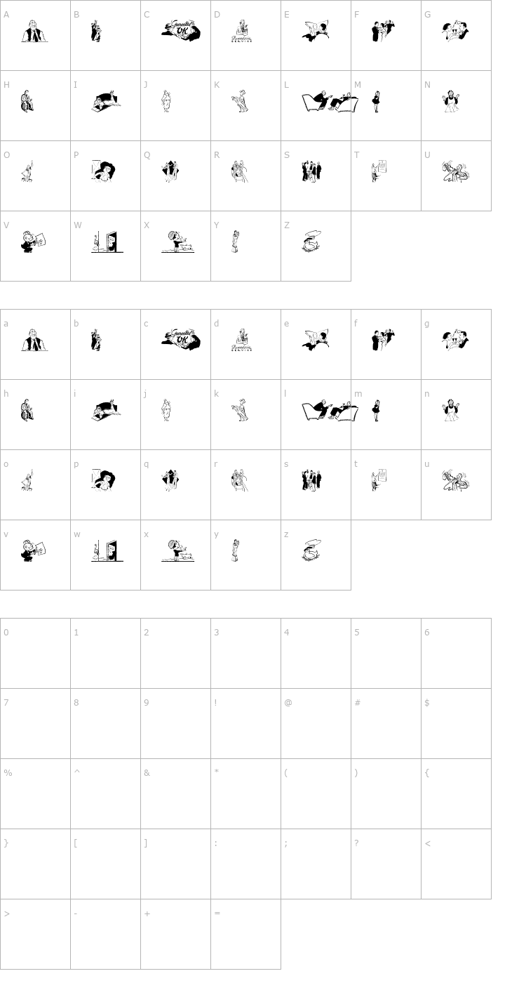 Character Map Cobb Shinn Stock Cuts XXVII Font