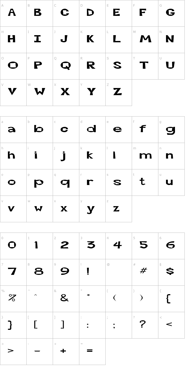 Character Map CocktailsExtended Font