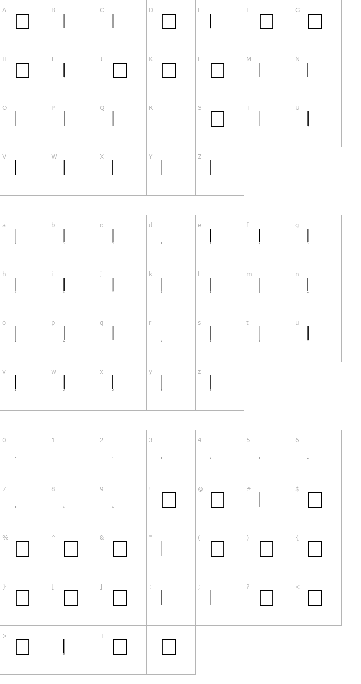 Character Map Code-EAN Font