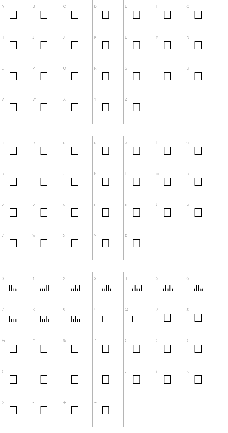 Character Map Code-USPS Font