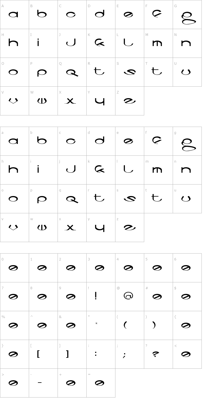 Character Map Codeca Font