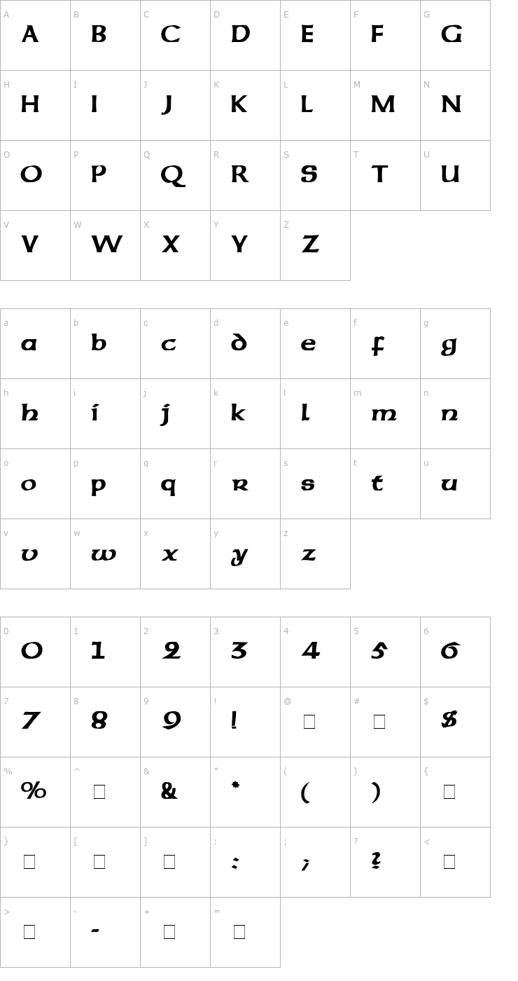 Character Map Codex SSi Font