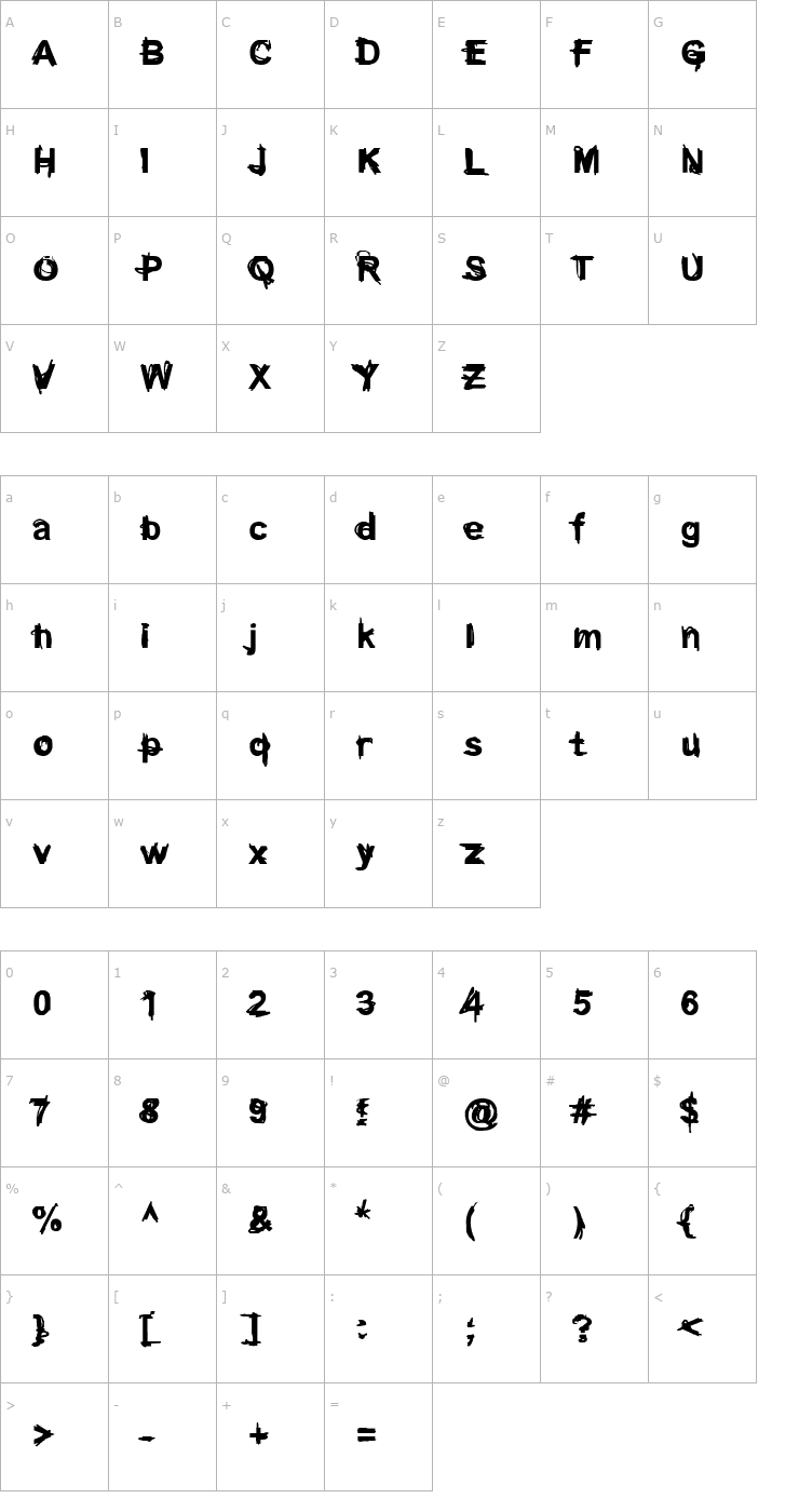 Character Map Coercion Medium Font