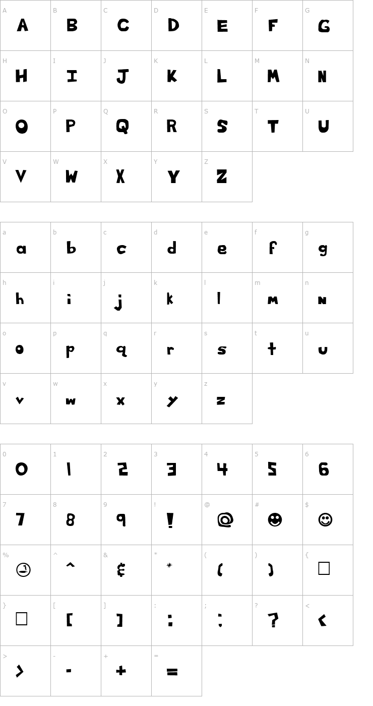 Character Map Cof Font