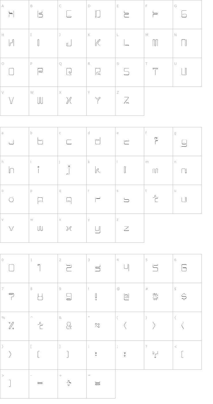 Character Map Coil ALl Font