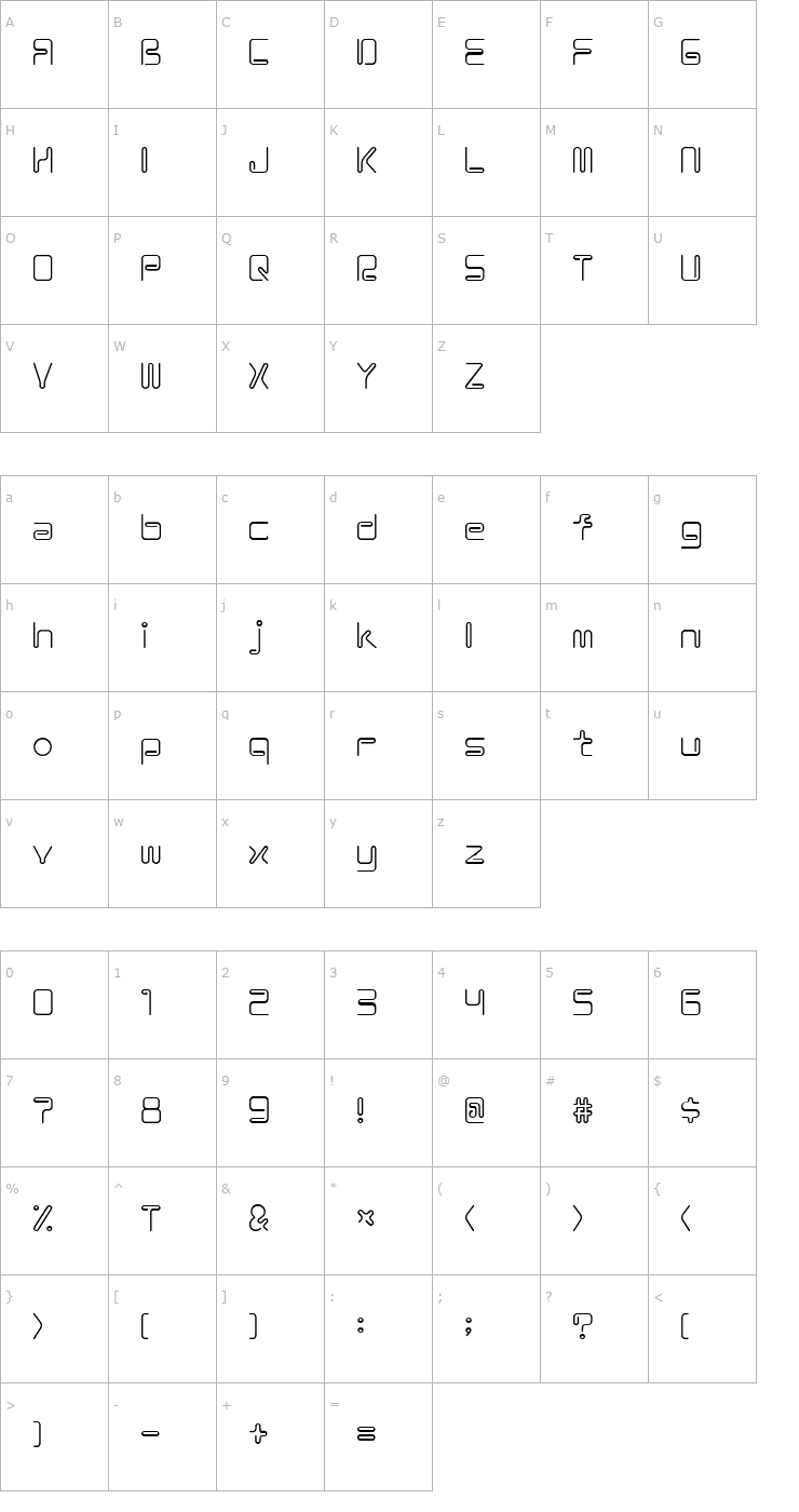 Character Map Coil ALr Font