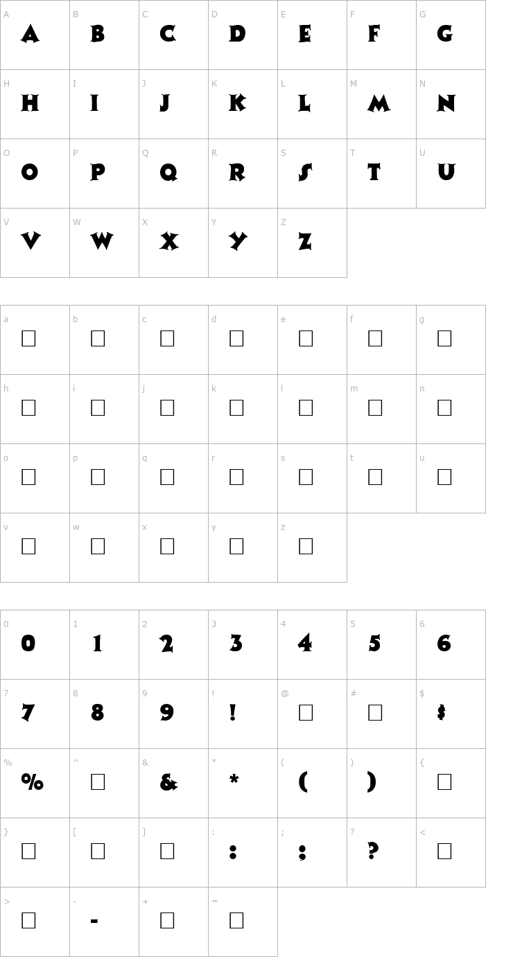 Character Map Colbert Regular Font