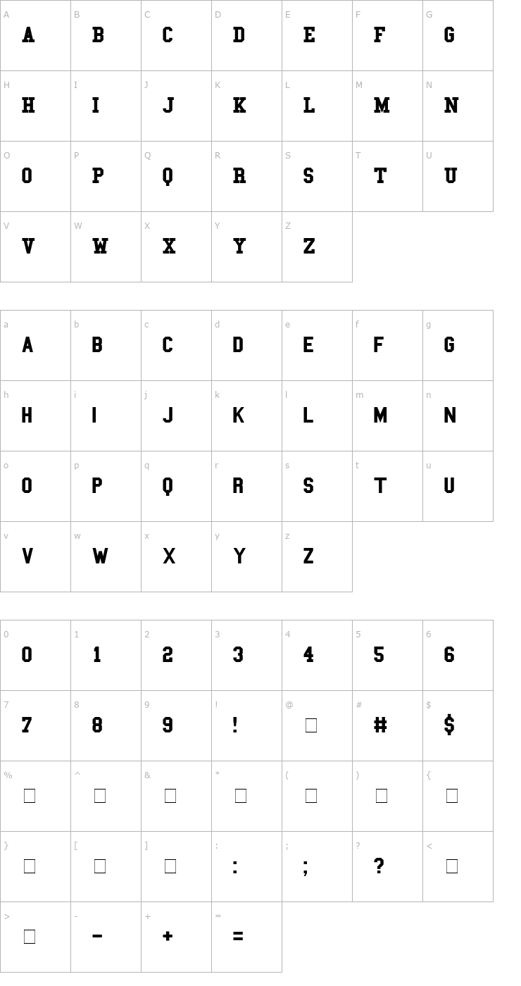 Character Map College Bold Font