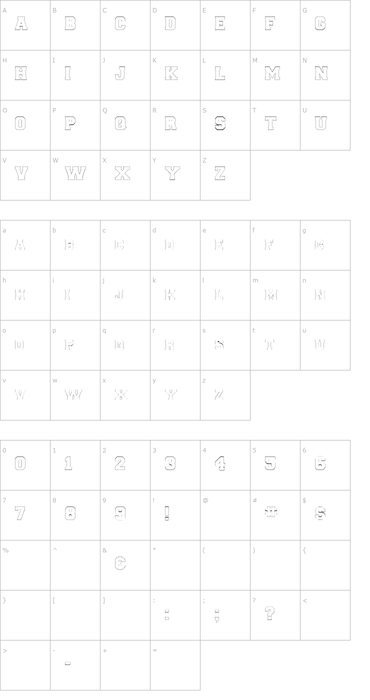 Character Map CollegiateBorderFLF Font
