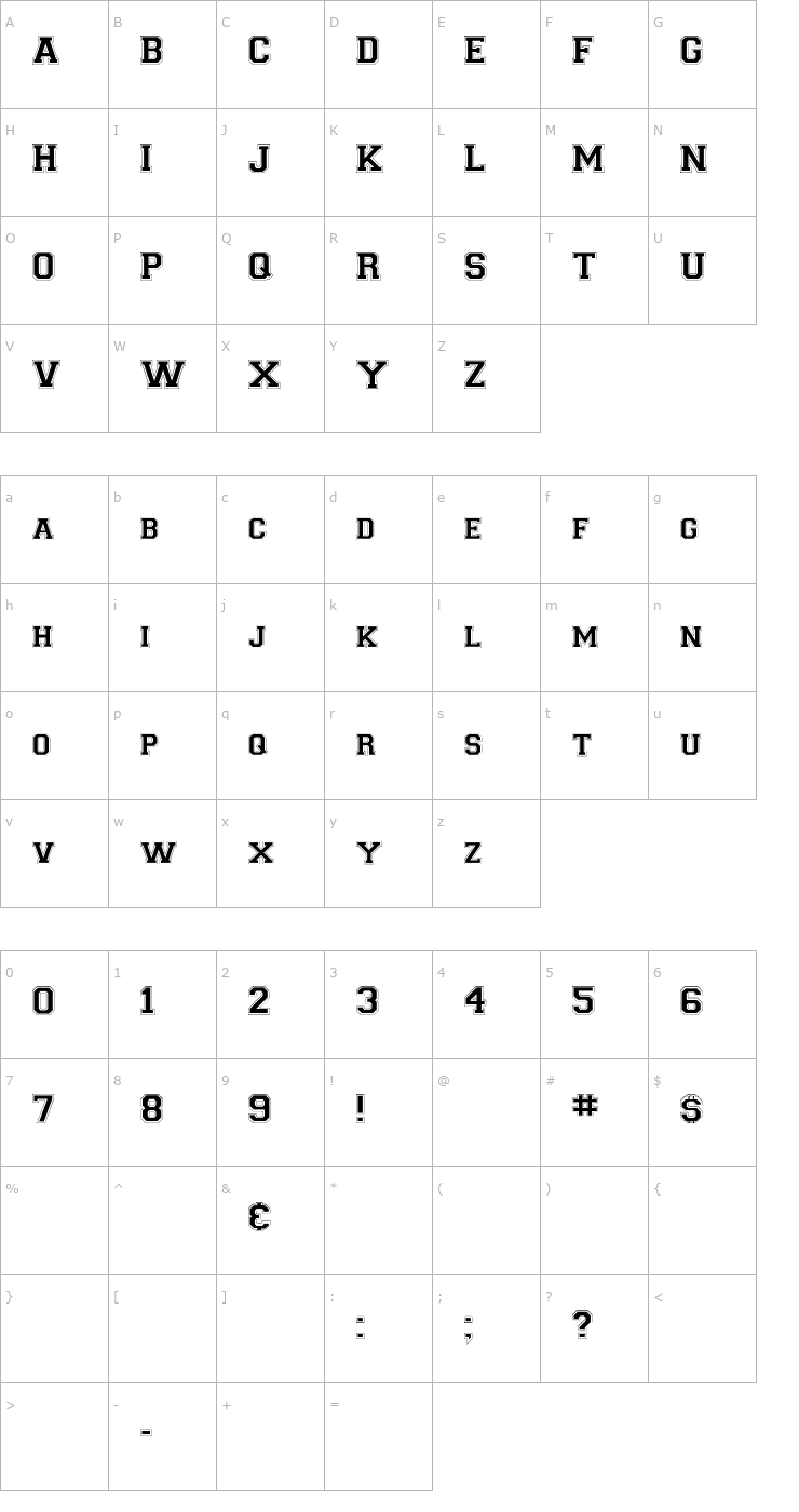 Character Map CollegiateFLF Font