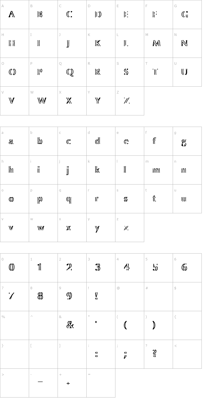 Character Map Colour Brush Font