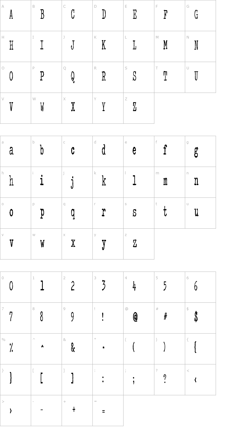 Character Map Colour me purple Font