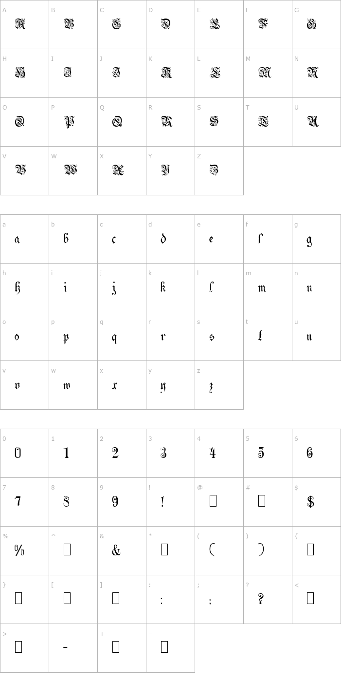 Character Map Colton Gothic Font