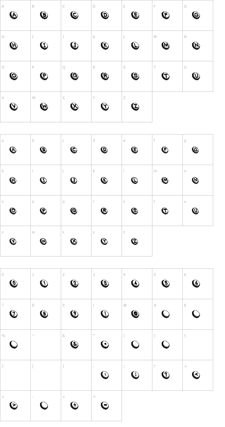Character Map COM (sRB) Font