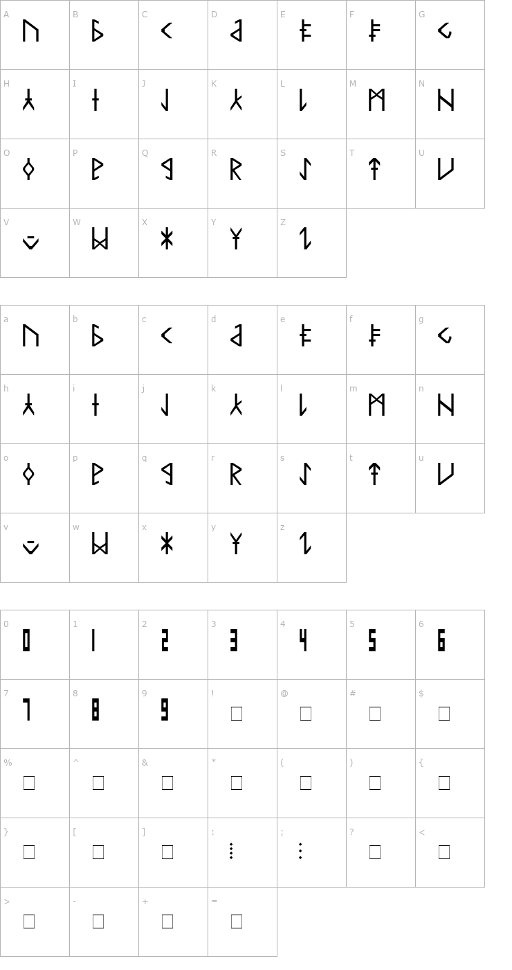 Character Map Common Tongue Font