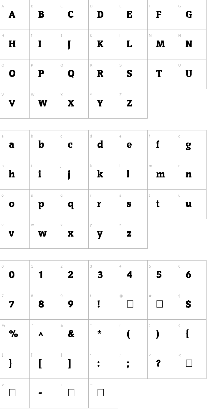 Character Map Commons Regular Font