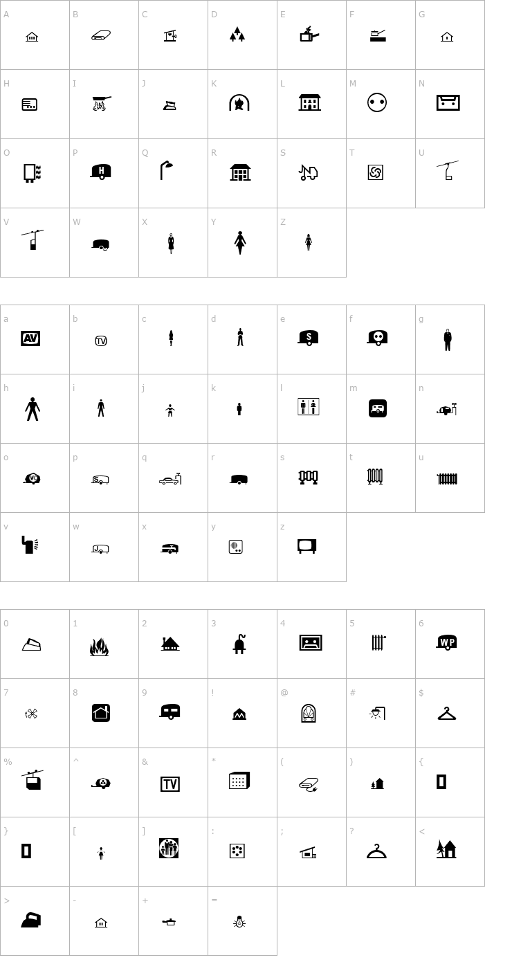 Character Map Communication 2 ATT Font