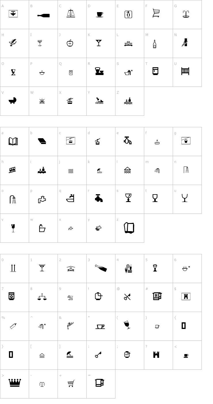 Character Map Communication 3 ATT Font