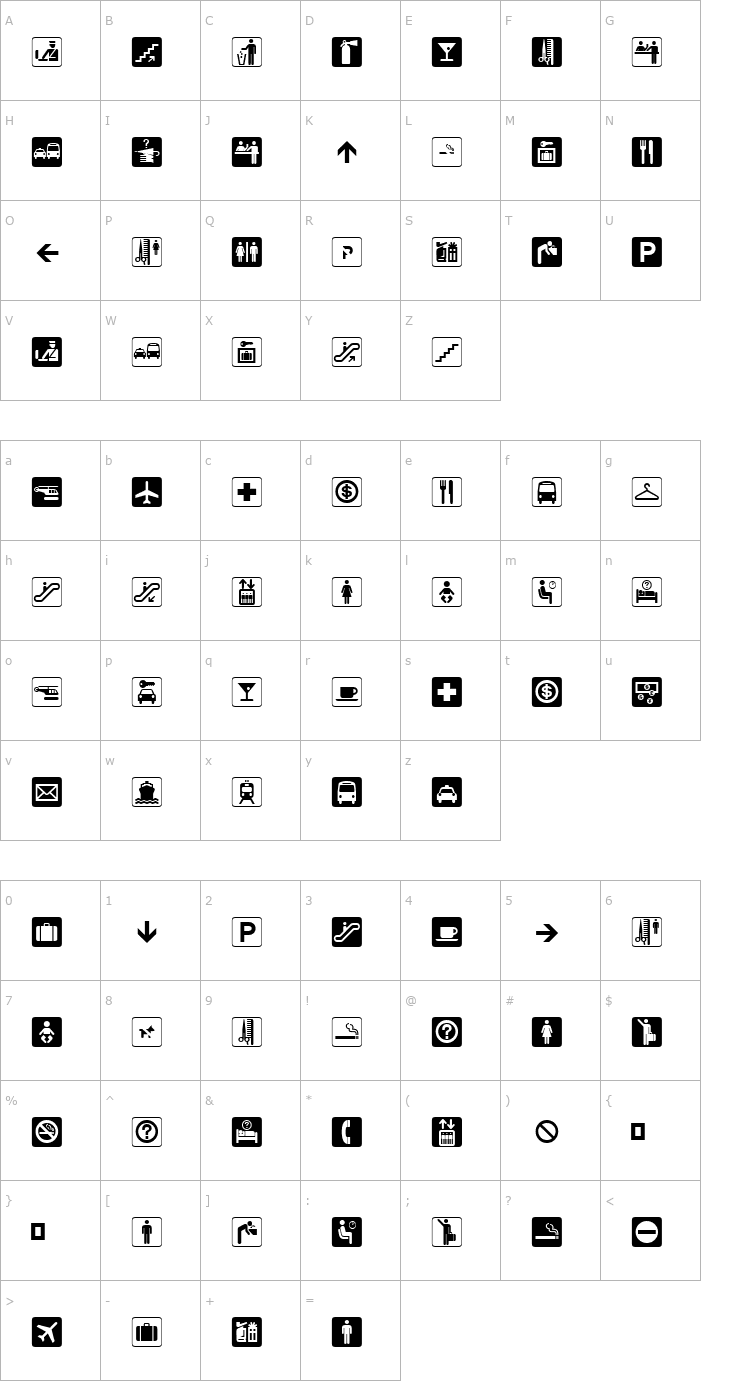 Character Map Communication 6 ATT Font