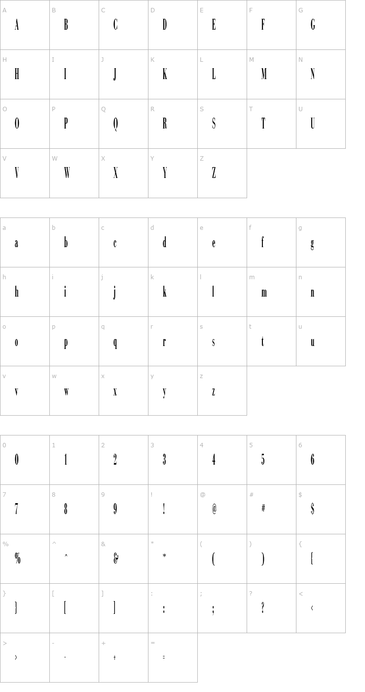 Character Map Compass Regular Font