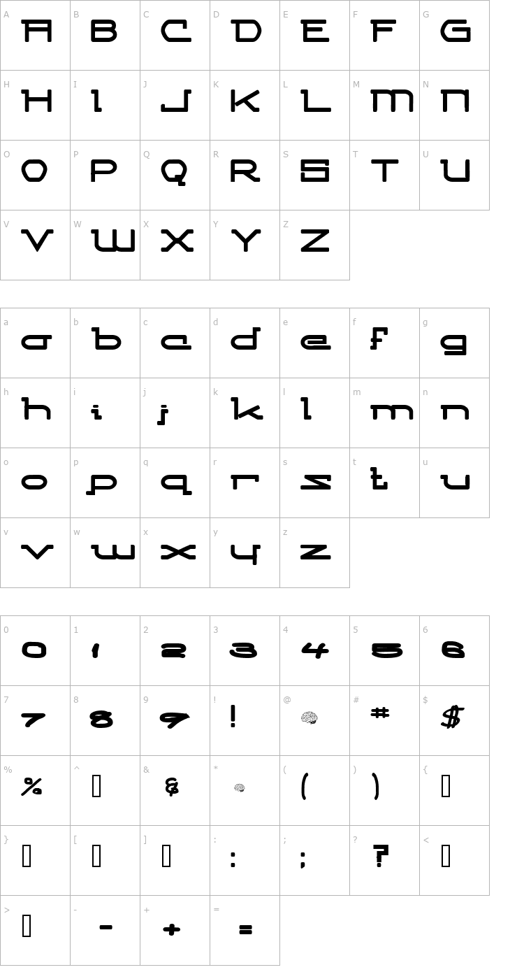 Character Map Competitor Font