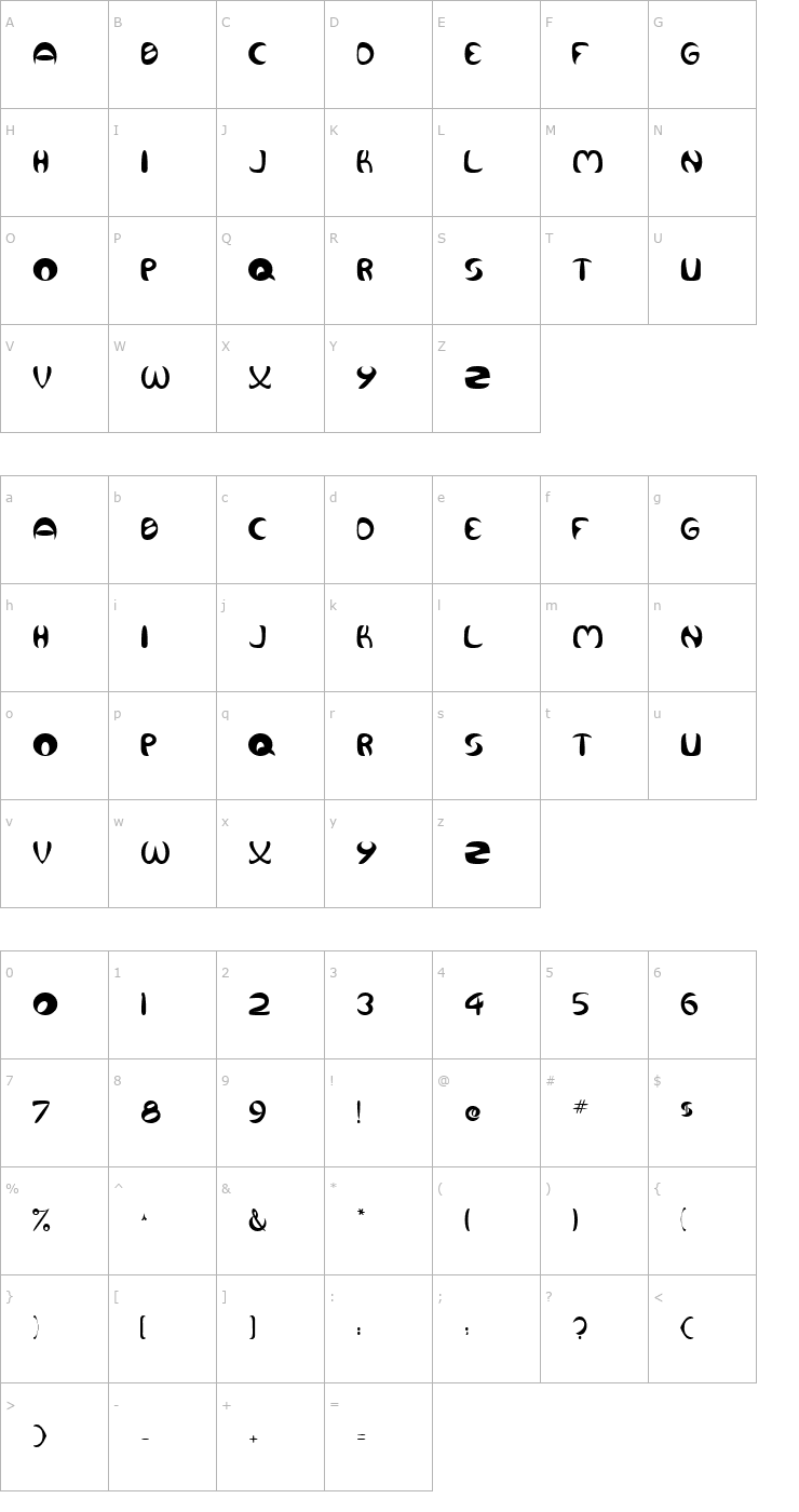 Character Map Concoid Font