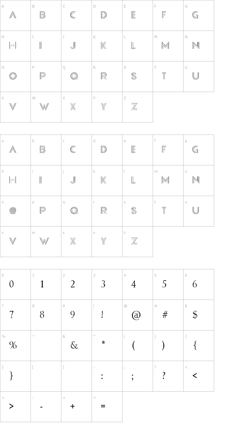 Character Map Confessions Font