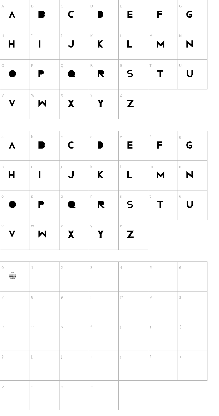 Character Map Confussion RNG Font