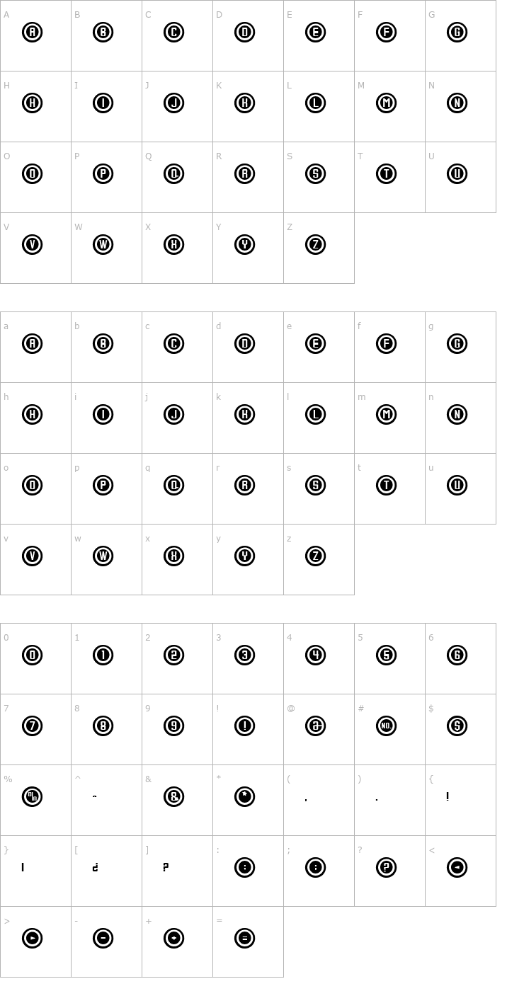 Character Map Console Font