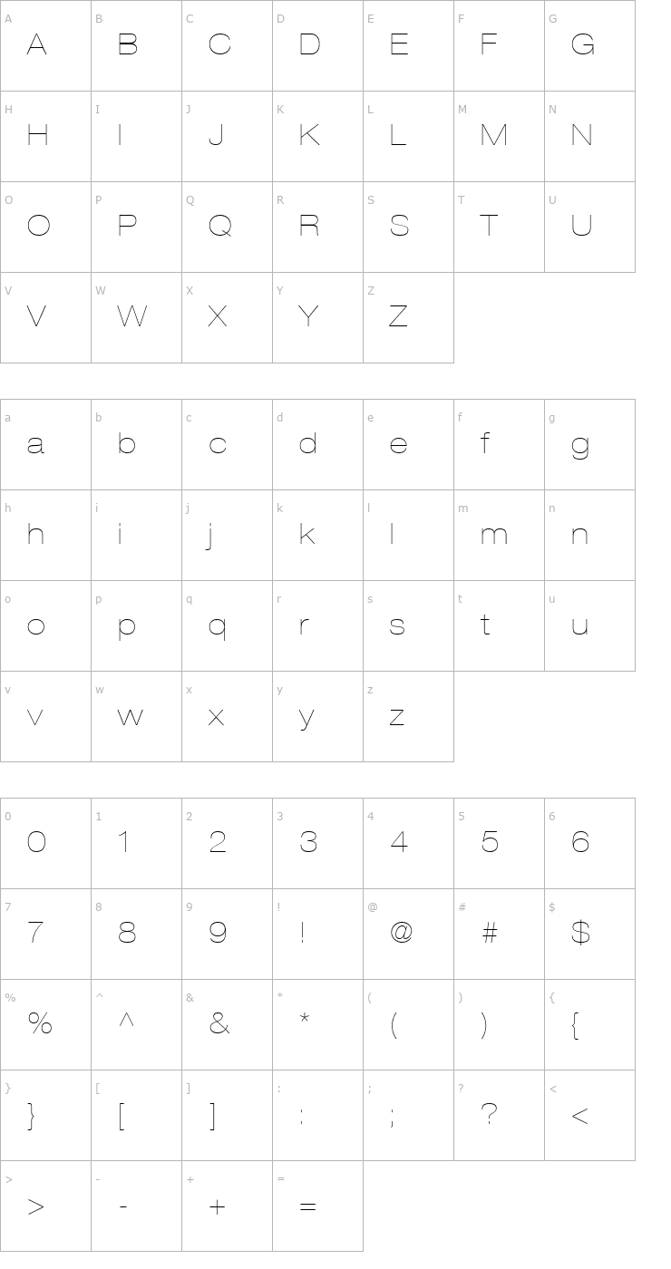 Character Map Context Reprise LightExp SSi Normal Font