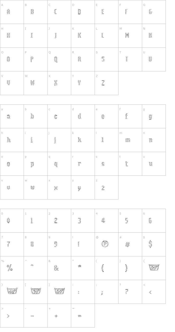 Character Map CoolWoolCottonClubLL Font