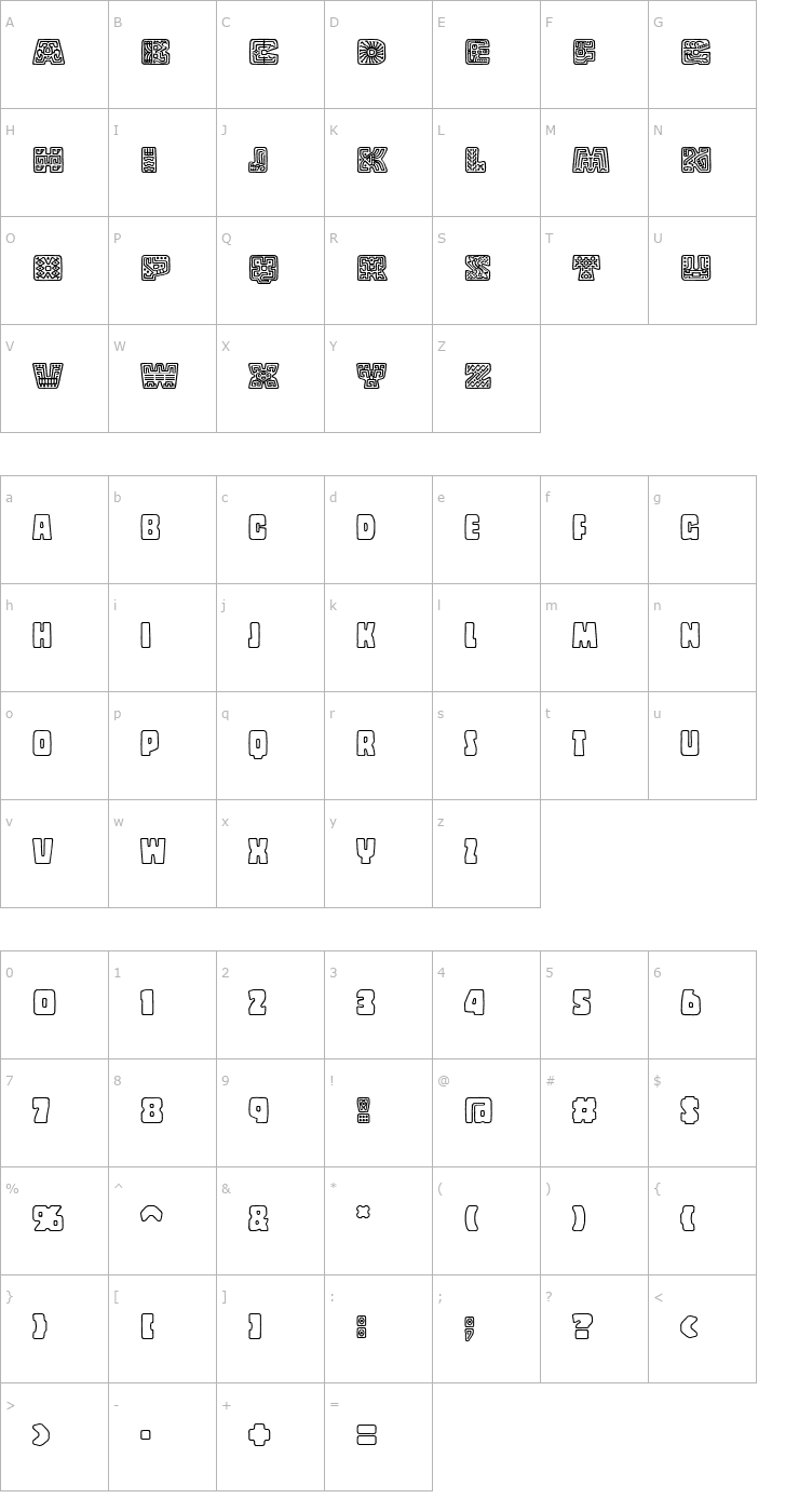 Character Map CopalDecorated Font