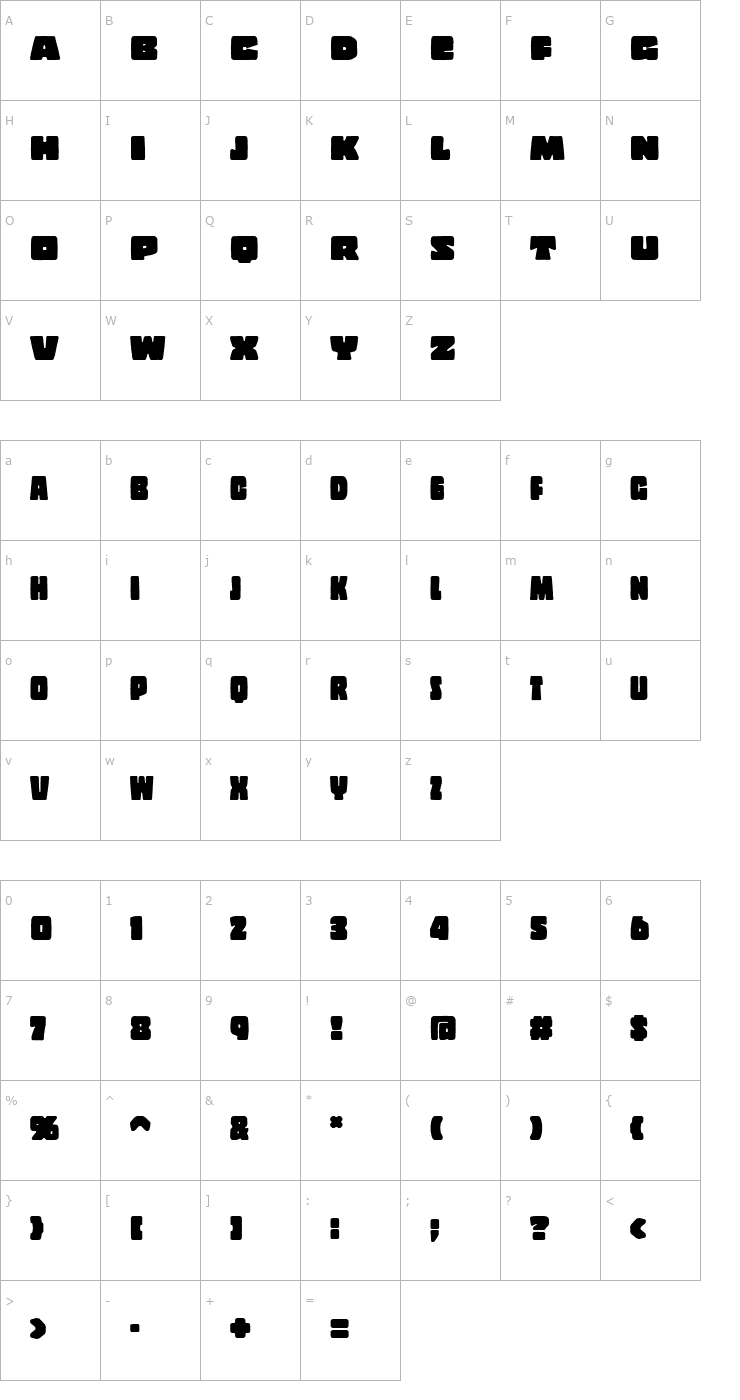 Character Map CopalSolid Font