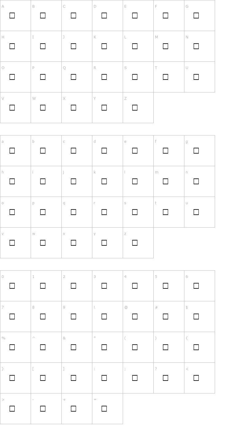 Character Map COPLEY Regular Font