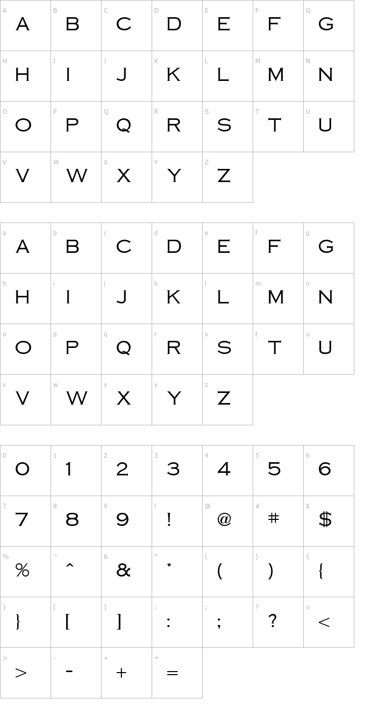 Character Map CopperPot Font