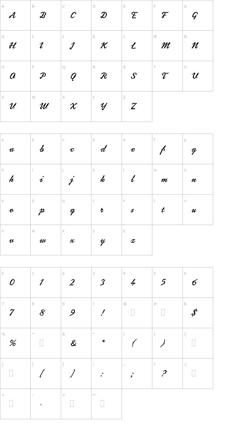 Character Map CoptekPlain Font