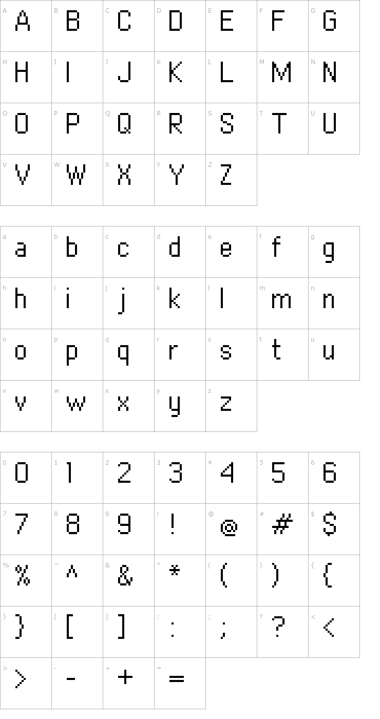 Character Map copy 10_55 Font