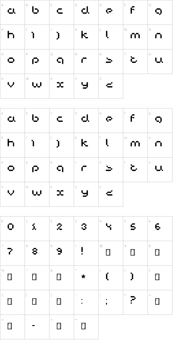 Character Map Copycat Font