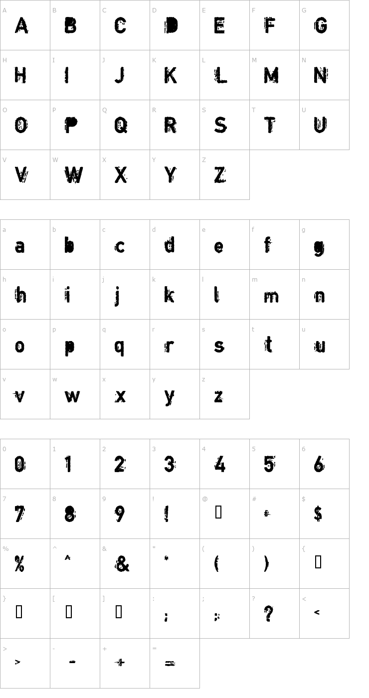 Character Map Copystruct Bold Font